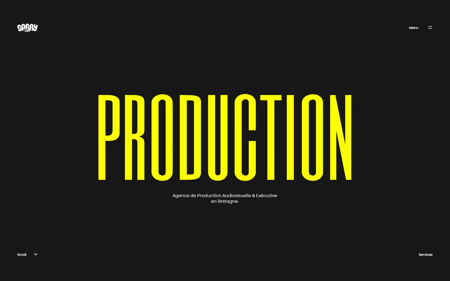 Aperçu du site Sprayfilm — production audiovisuelle